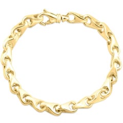 Braccio Solid 14k Yellow Gold Men's Link Bracelet 36 Grams 6.5mm Wide 8"