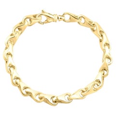 Bracciale a maglie da uomo in oro giallo massiccio 14k 36 grammi, larghezza 6,5 mm, 8".