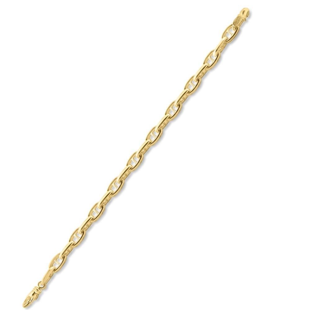 This stunning men's bracelet is made of solid 14k yellow gold.  The bracelet weighs 36 grams and measures 8.5