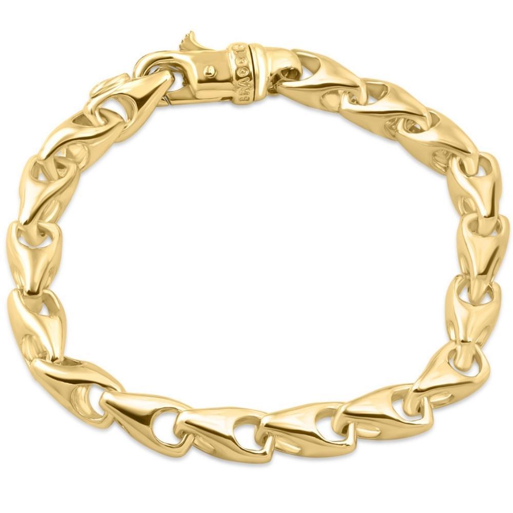 Braccio Solid 14k Yellow Gold Men's Link Bracelet 48 Grams In New Condition For Sale In Vernon Hills, IL