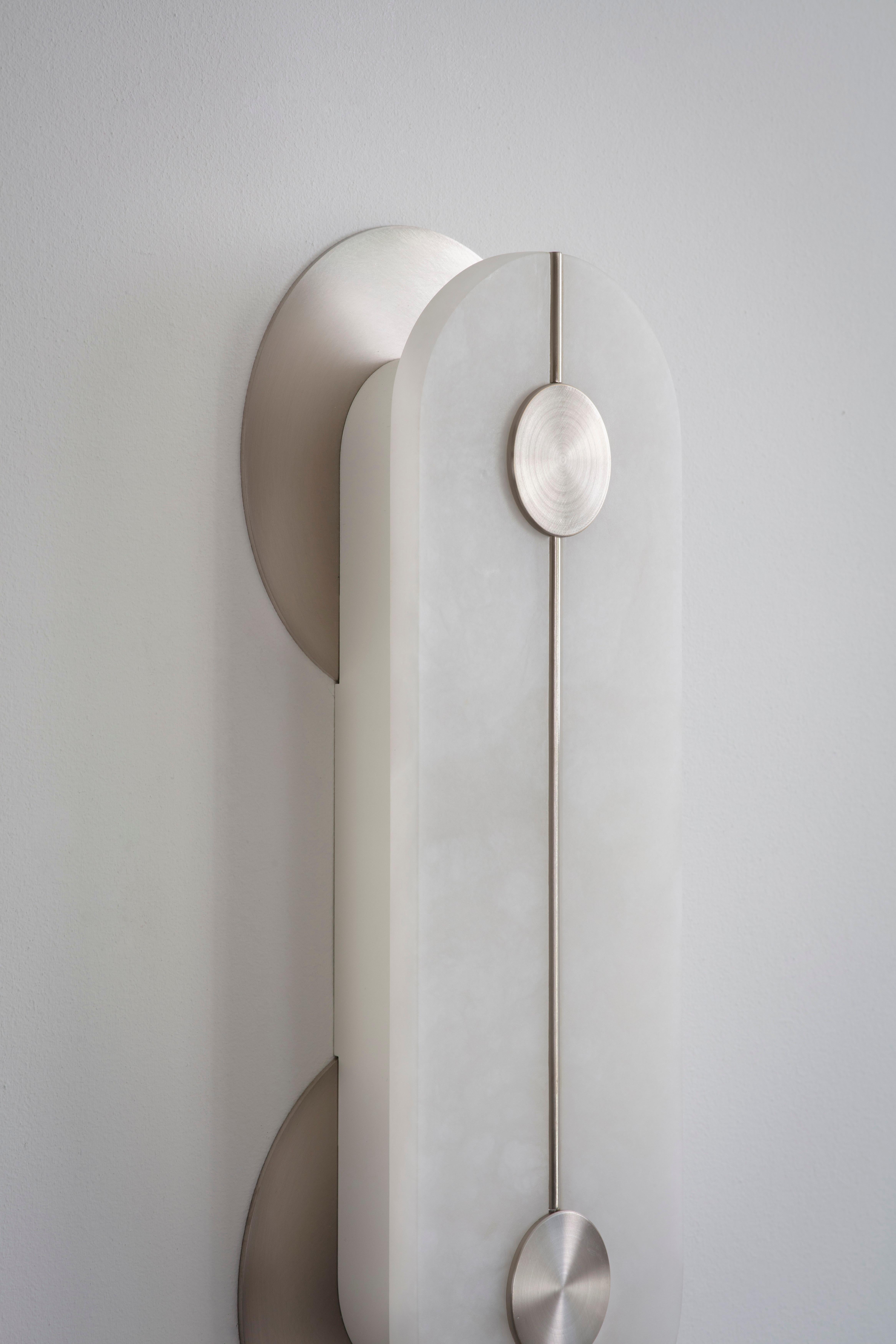 Brace Wall Light Nickel Large by Bert Frank In New Condition For Sale In Geneve, CH