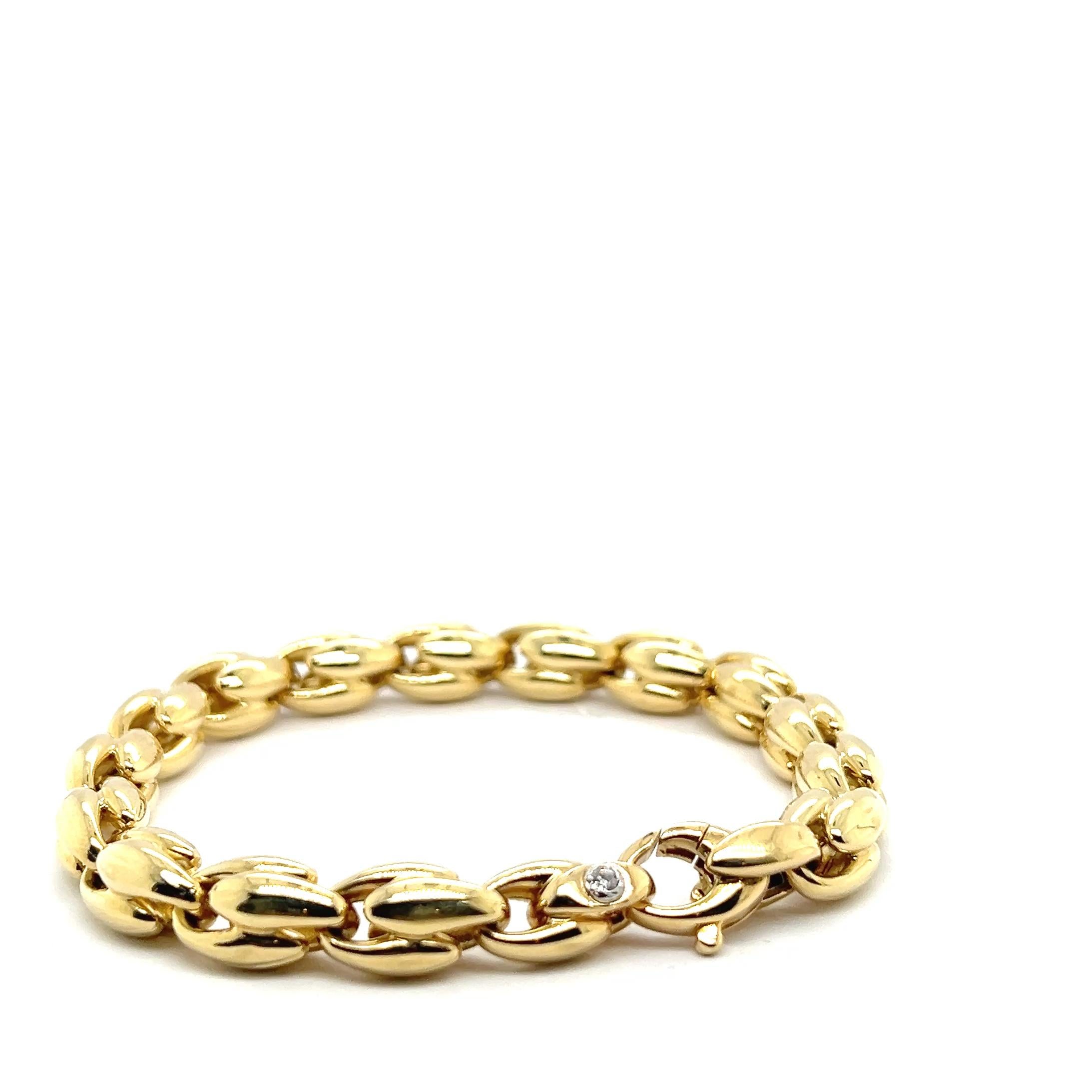 Bracelet 0, 03 Diamonds Yellow Gold 18 Carats In New Condition In Vannes, FR