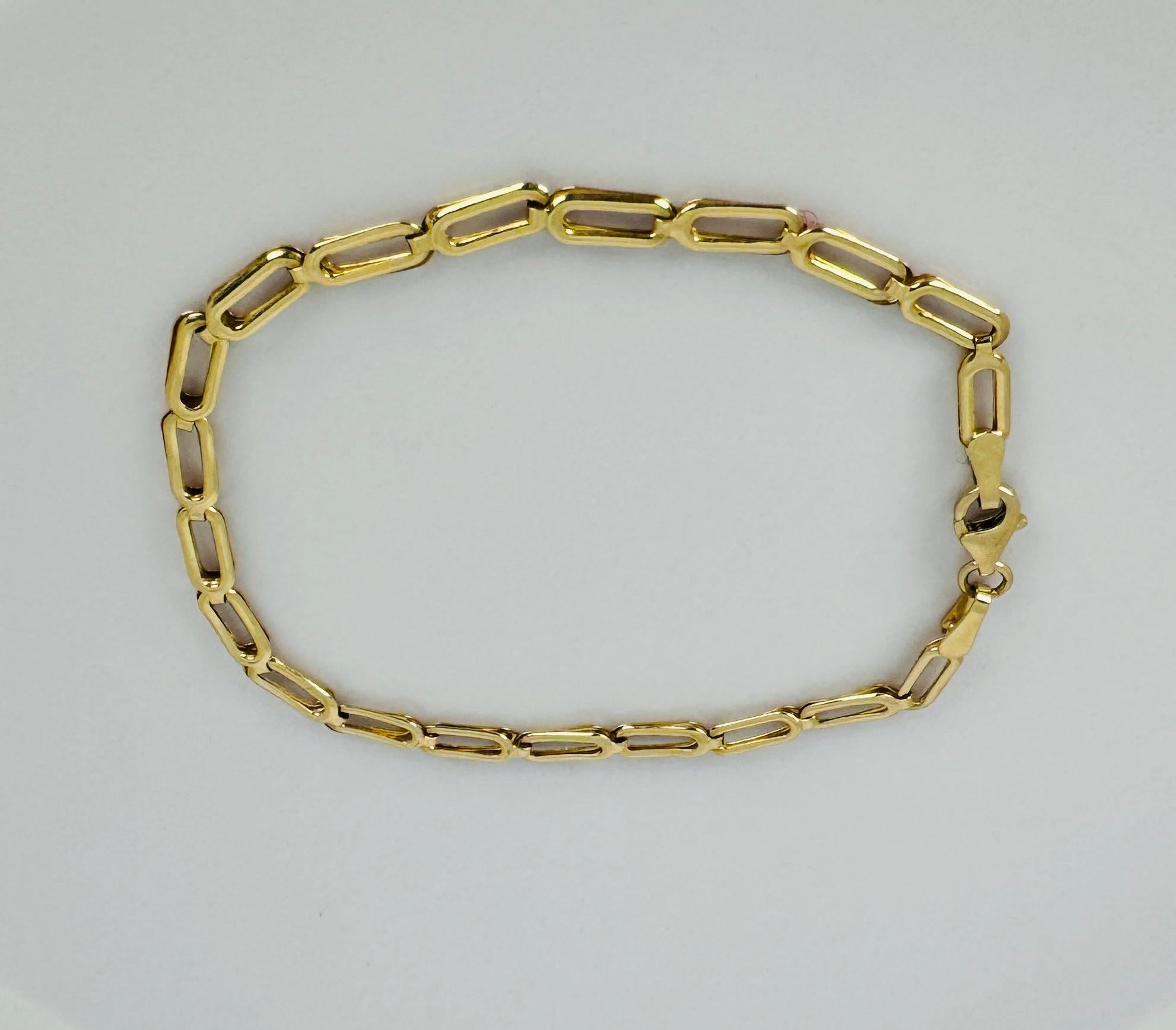 Bracelet en or jaune 14 carats avec des maillons élégants en vente 2