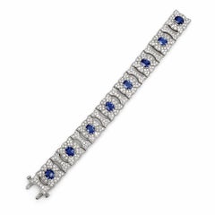 Bracelet - 14K White Gold 20.00 Carats Tanzanite and 10.00 CTW Diamond Wide link