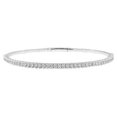 Bracelet 14kt or blanc et diamants Bangle Tennis