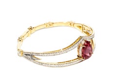 Imperial Topaz IBGM certified 7, 44ct 18k Yellow Gold Bracelet