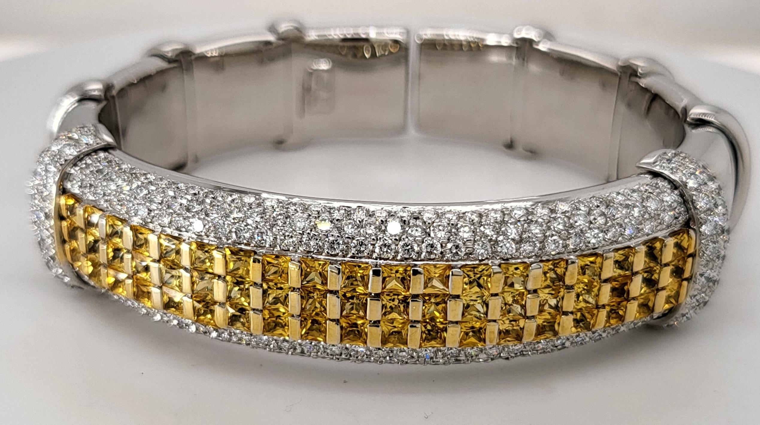 Bracelet 18 kt gold diamonds + sapphire cabouchon earrings  5