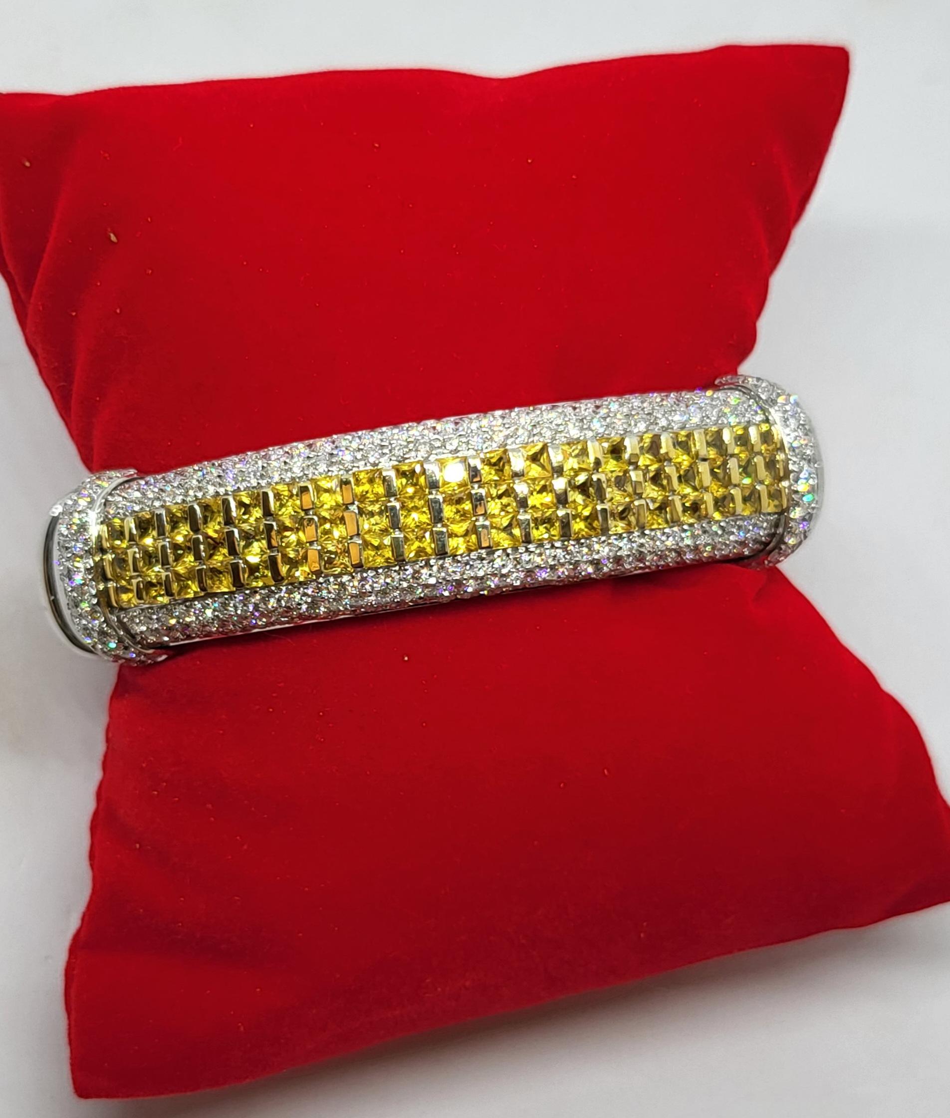 Bracelet 18 kt gold diamonds + sapphire cabouchon earrings  2
