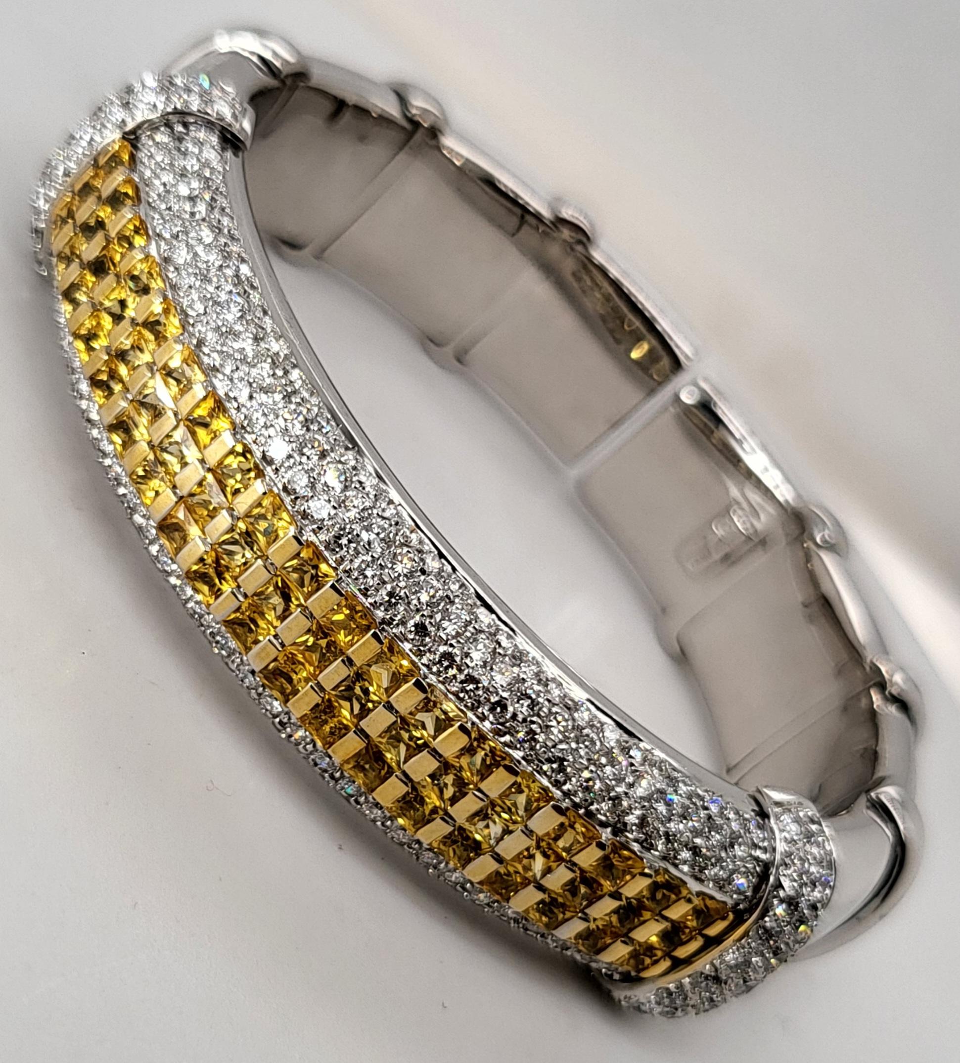 Bracelet 18 kt gold diamonds + sapphire cabouchon earrings  3