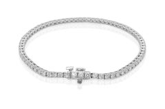 Bracelet 18kt White Gold Perpetual Tennis & 42 Diamonds 6.40 Cts
