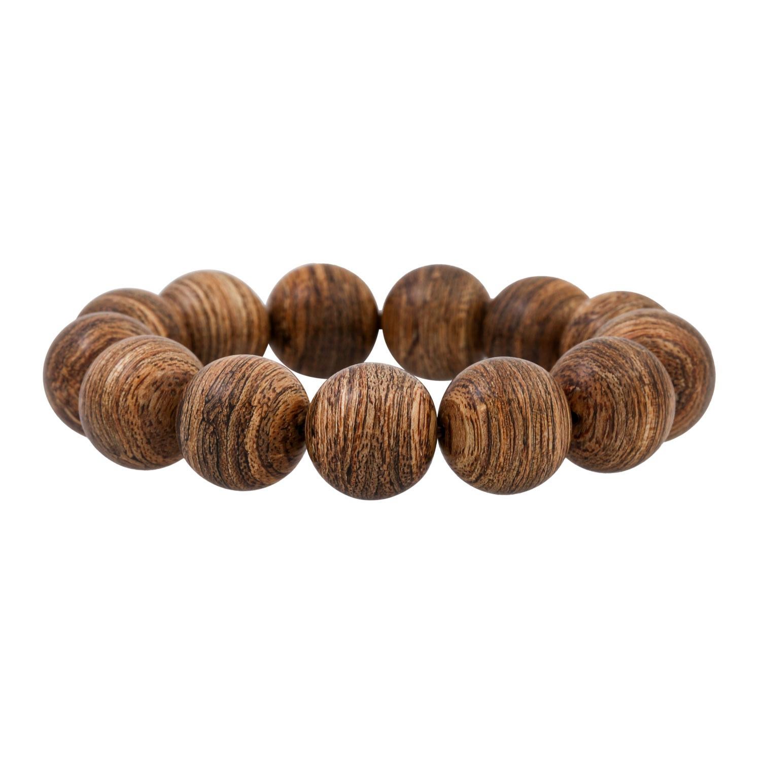 Naturholzkugeln ca. 18,5 mm, schöne gestreifte Maserung, 31,2 g, Innenumfang ca. 17,5 cm, am Gummiband, 21. Jahrhundert, Zustand wie neu. (86e)

 Agarholz-Armband, Naturholzperlen ca. 18,5 mm, schöne gestreifte Textur, 31,2 g, Innenumfang ca. 17,5