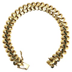 Bracelet American Mesh Yellow Solid Gold 18 Karat