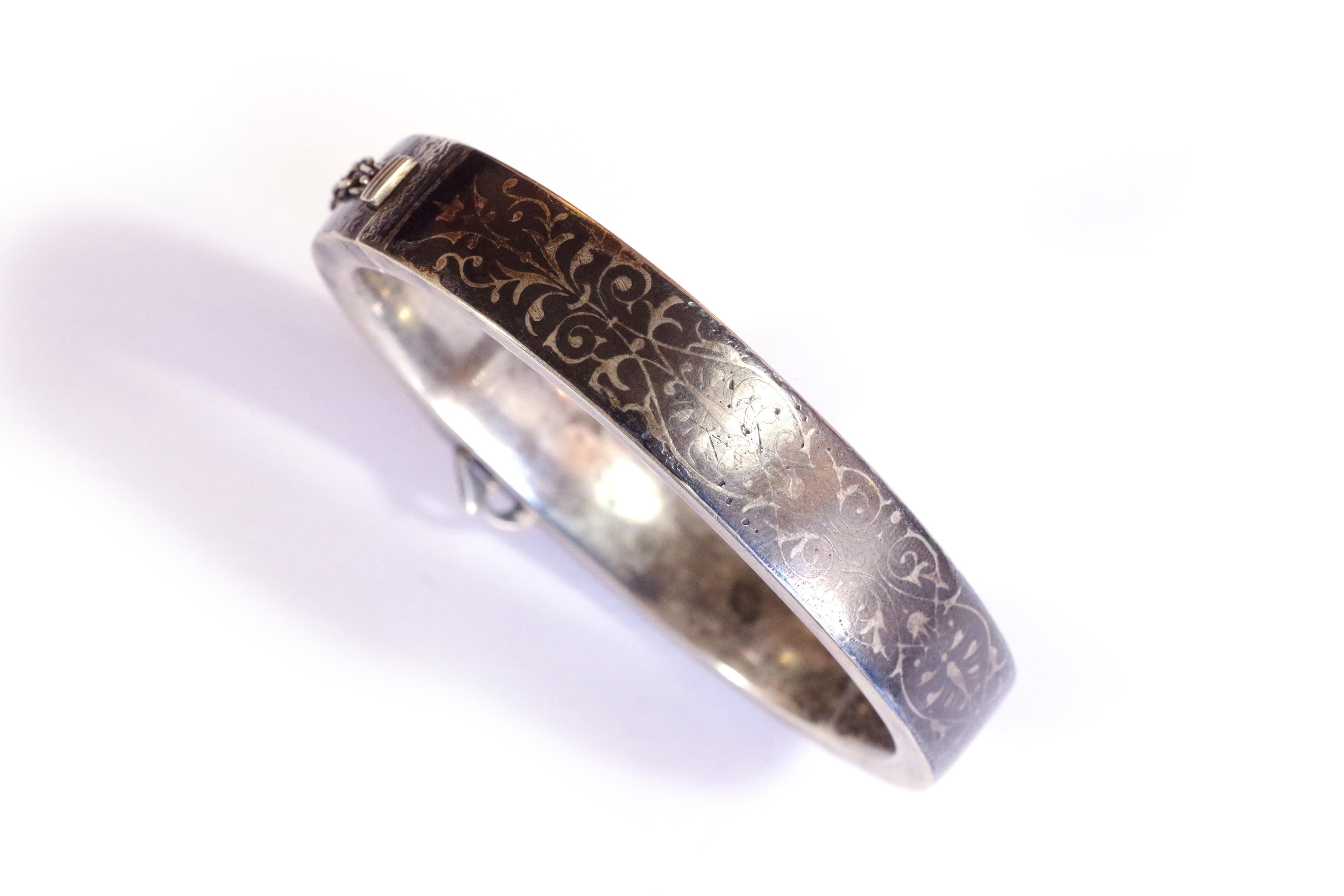 Armband Anker Silber Niello, viktorianischer Silber-Armreif Marine österreichisch-ungarisch (Viktorianisch) im Angebot
