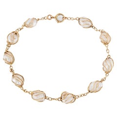 Bracelet ancien or et perles de culture baroques