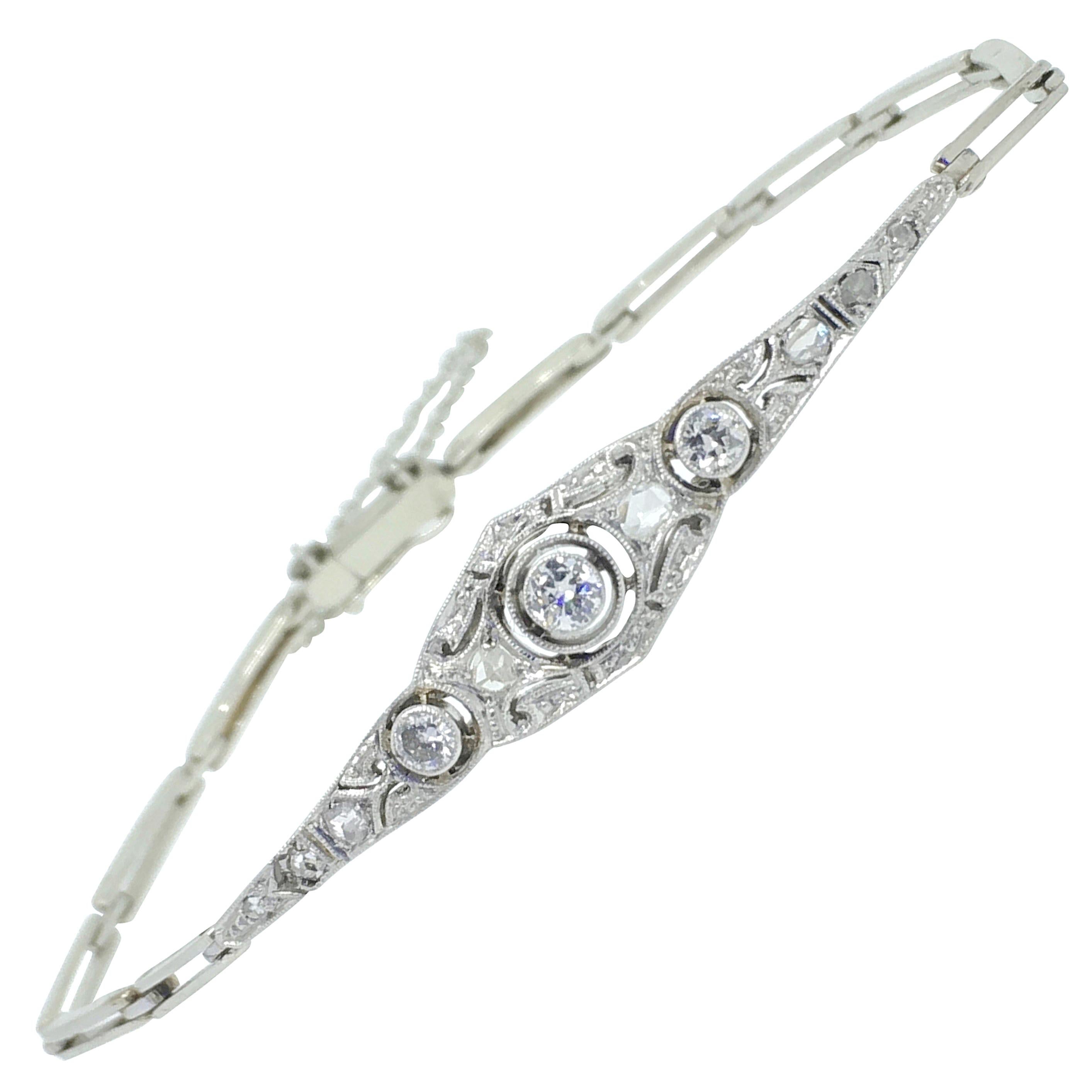 Bracelet, Art Deco, White Gold, Diamond, 1920
