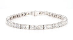 Bracelet Asscher Cut 10.16 Carats Total 18K White Gold Tennis *Natural Diamonds*