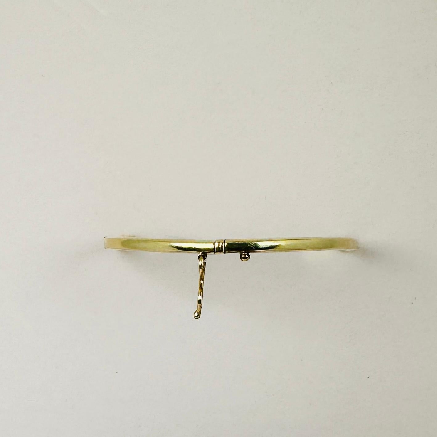 Bracelet bangle 14 carat yellow gold  5 brilliant cut diamonds of 0.25 carat For Sale 2