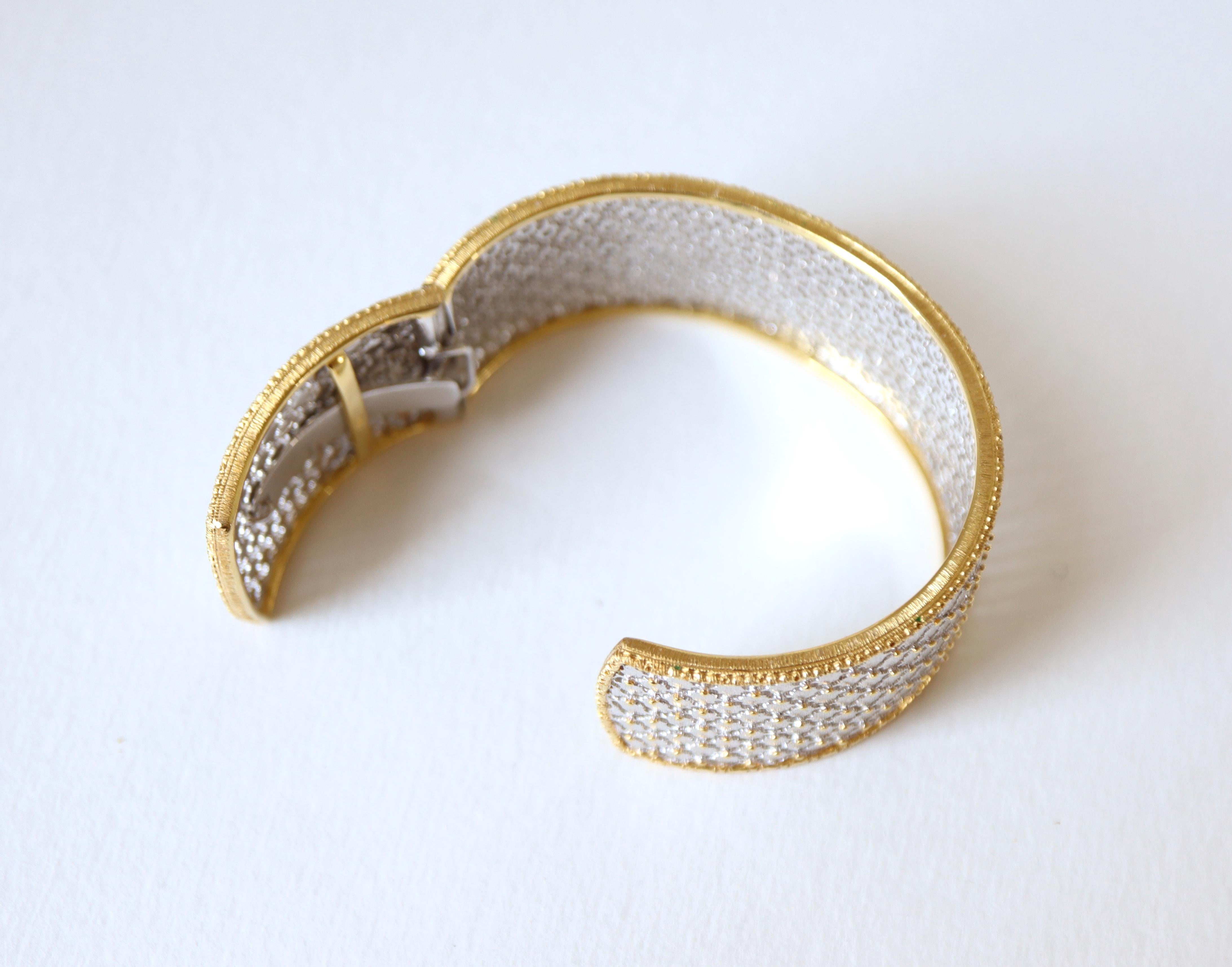 Bracelet Bangle Yellow Withe Gold 18k 3.51 Carats of Diamonds For Sale 1