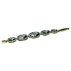 Vintage Bracelet Belle Époque Diamond and Sapphire Yellow Gold 18K and Platinum