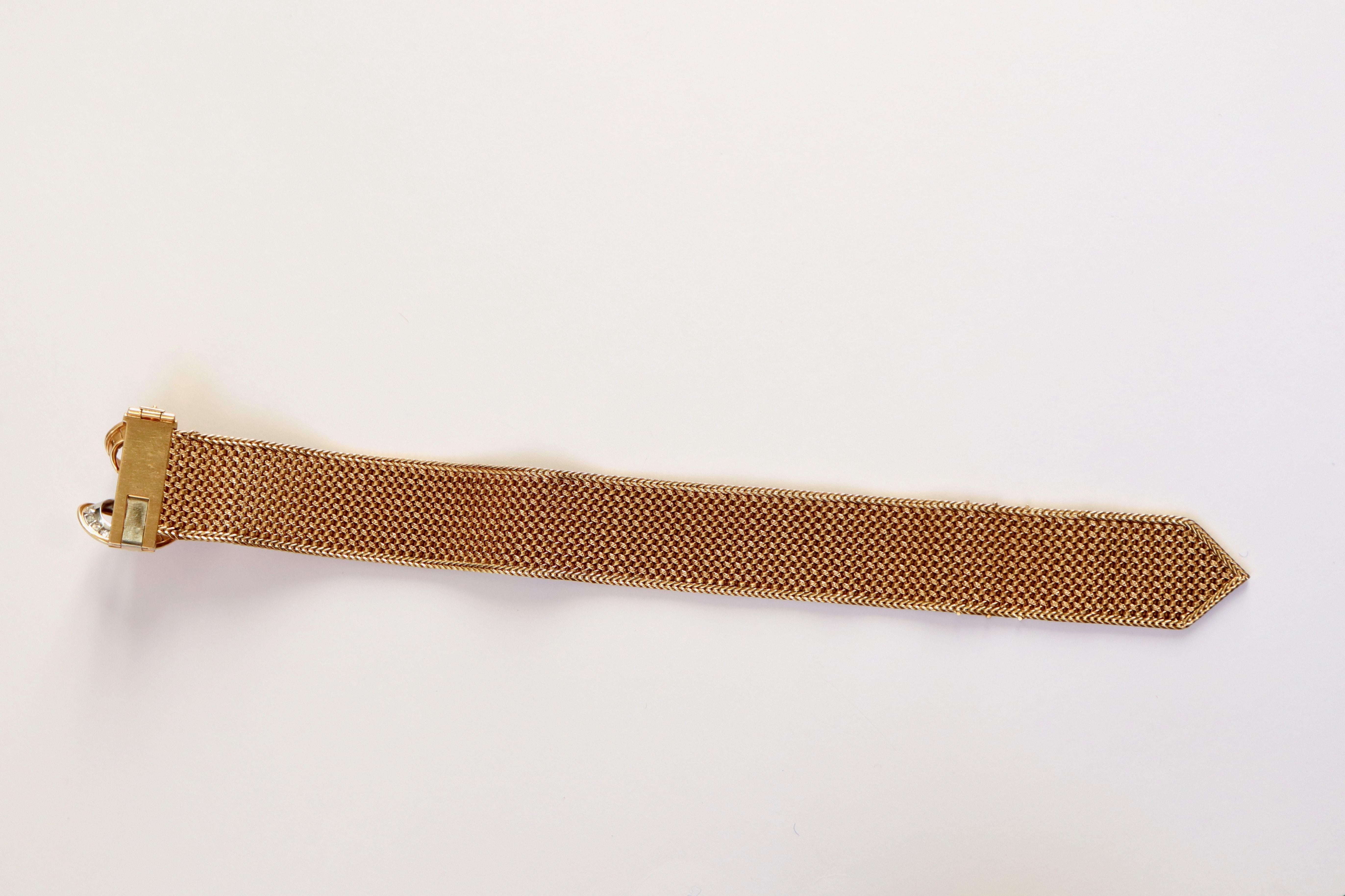 Armband-Gürtel-Motiv um 1950 Gegliedert in 18 Karat Gelbgold und Platin im Angebot 6