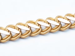 Bracelet Brushed Shiny Mesh Year 1960 Yellow Gold 18 Karat