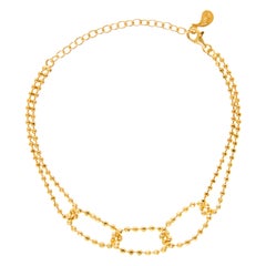 Bracelet Chain Round Motif Beaded Ball 18 Karat Gold-Plated Silver Greek Jewelry