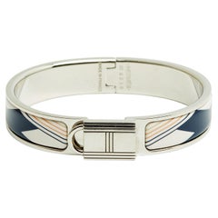 Bracelet Clic Cadenas PM Tricolor Enamel Silver Kelly Locker Bangle S Hermes