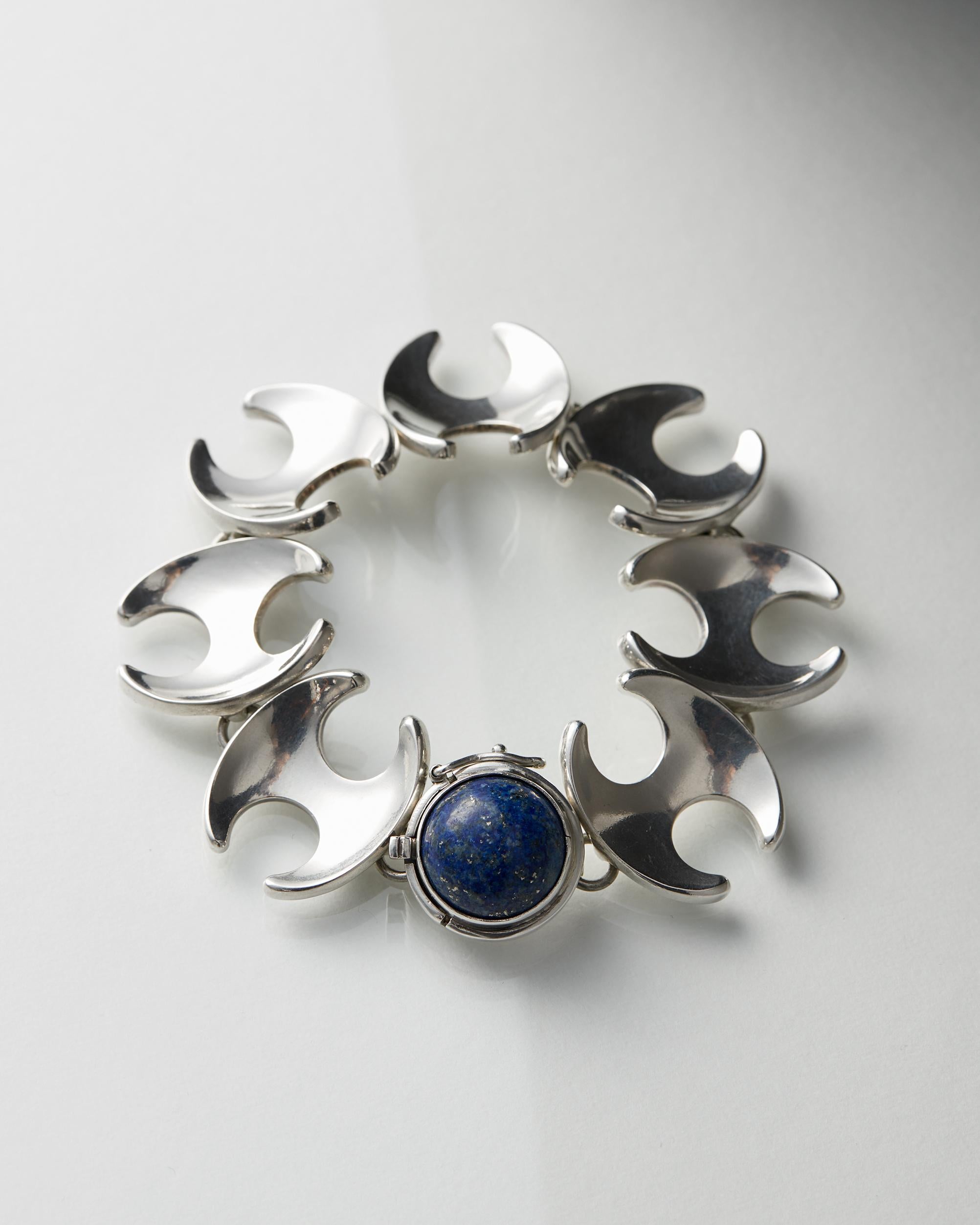 Modern Bracelet Designed by Henning Koppel for Georg Jensen, Denmark, 1940s For Sale