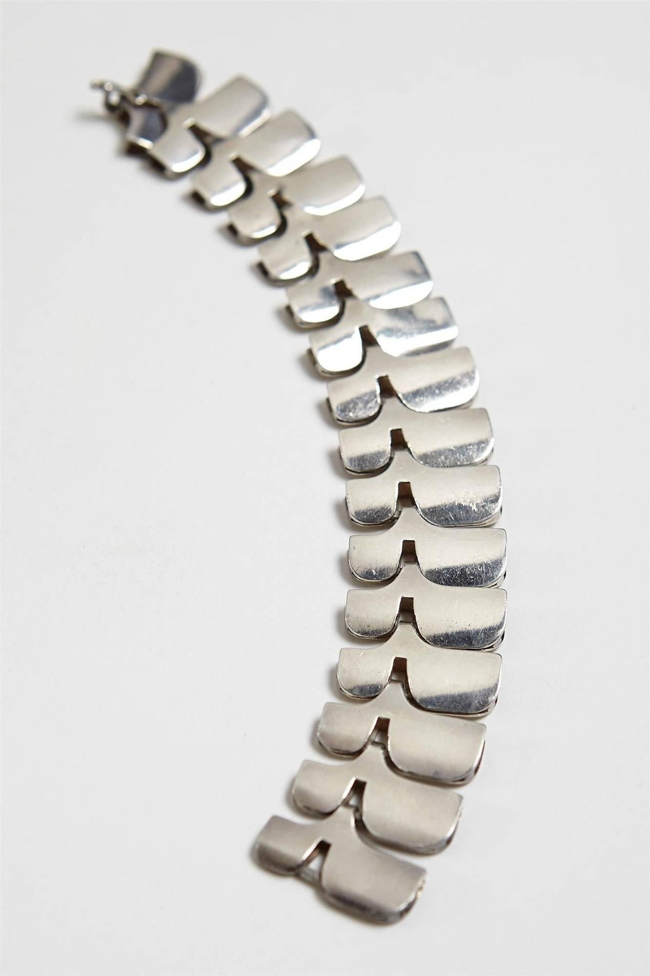 Bracelet designed by Ibe Dahlquist for Georg Jensen, 
Denmark, 1960s.

Sterling silver.

Measures: L 19 cm/ 7 1/2''.