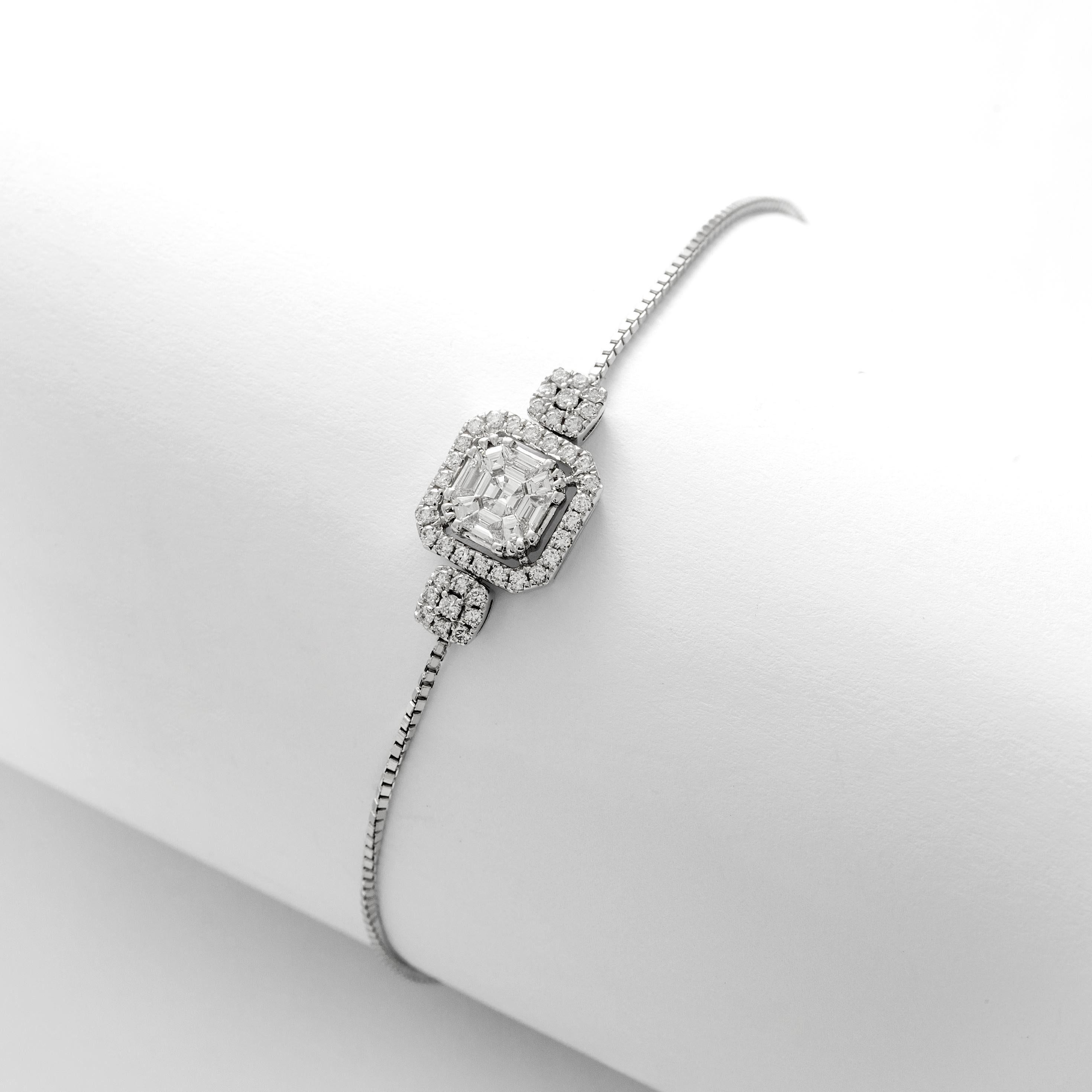 Bracelet Diamond 18K white gold In New Condition For Sale In Geneva, CH