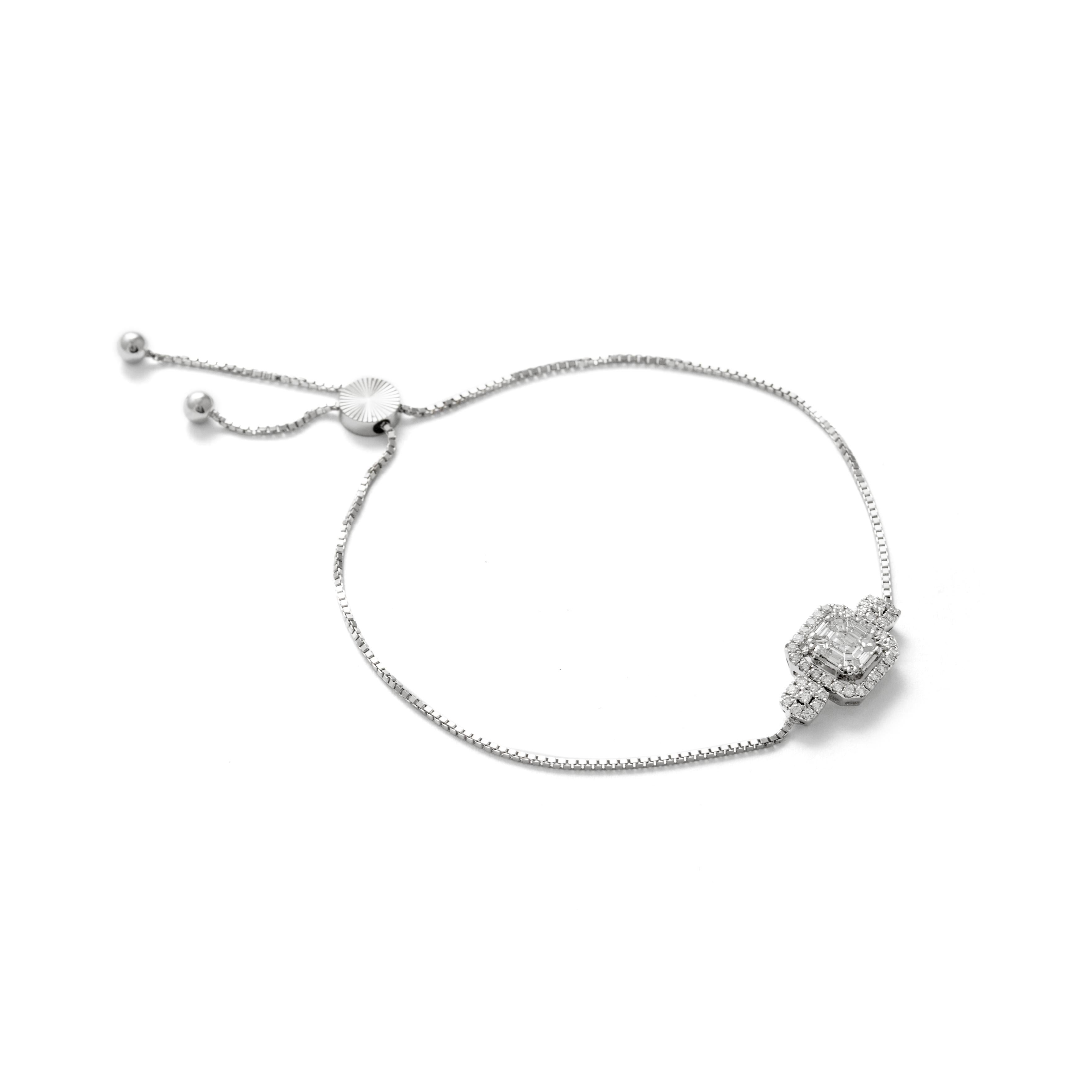 Bracelet Diamond 18K white gold For Sale 1