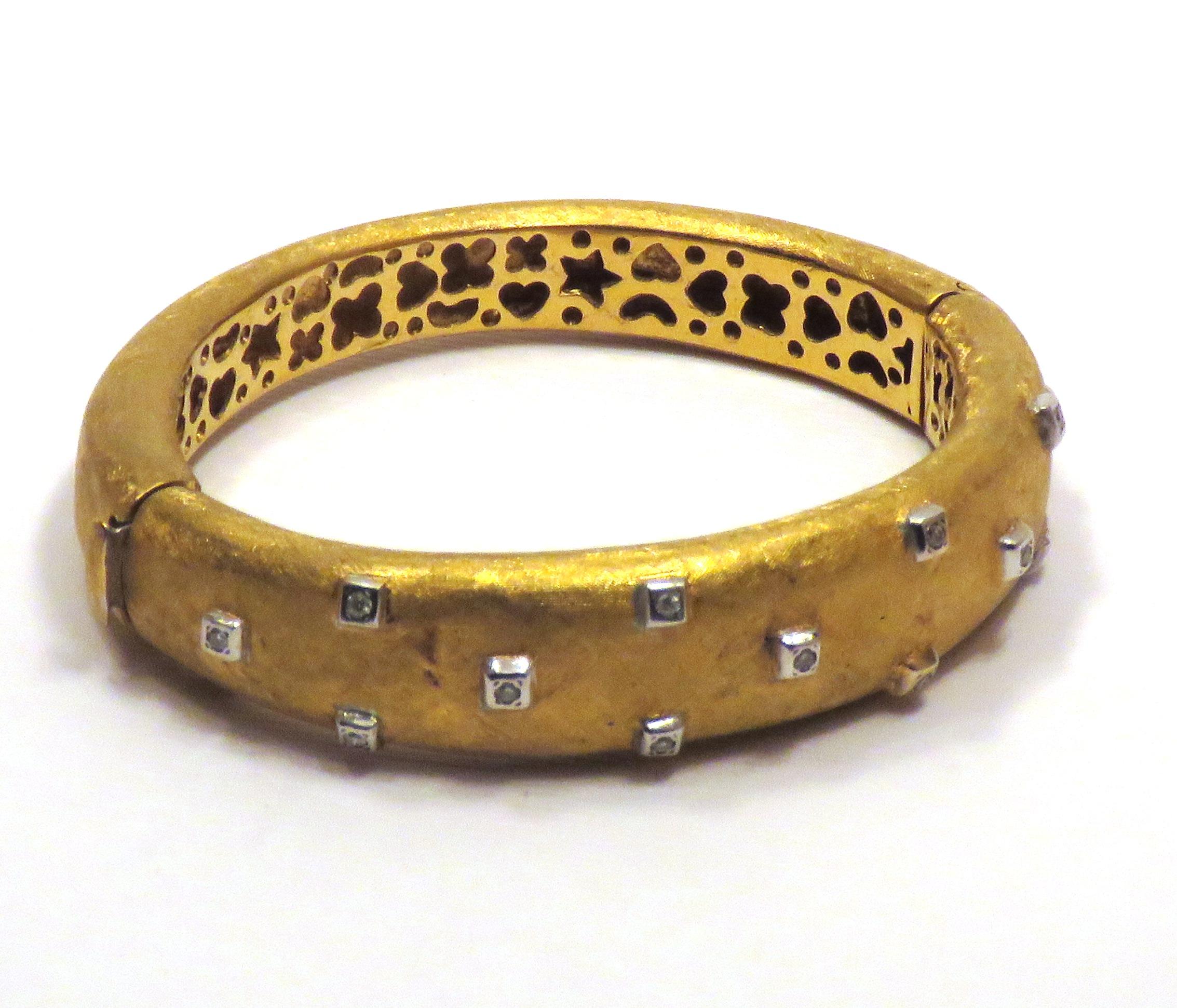 Bracelet Diamonds 18 Karat Yellow Gold, 1990s In Excellent Condition In Milano, IT