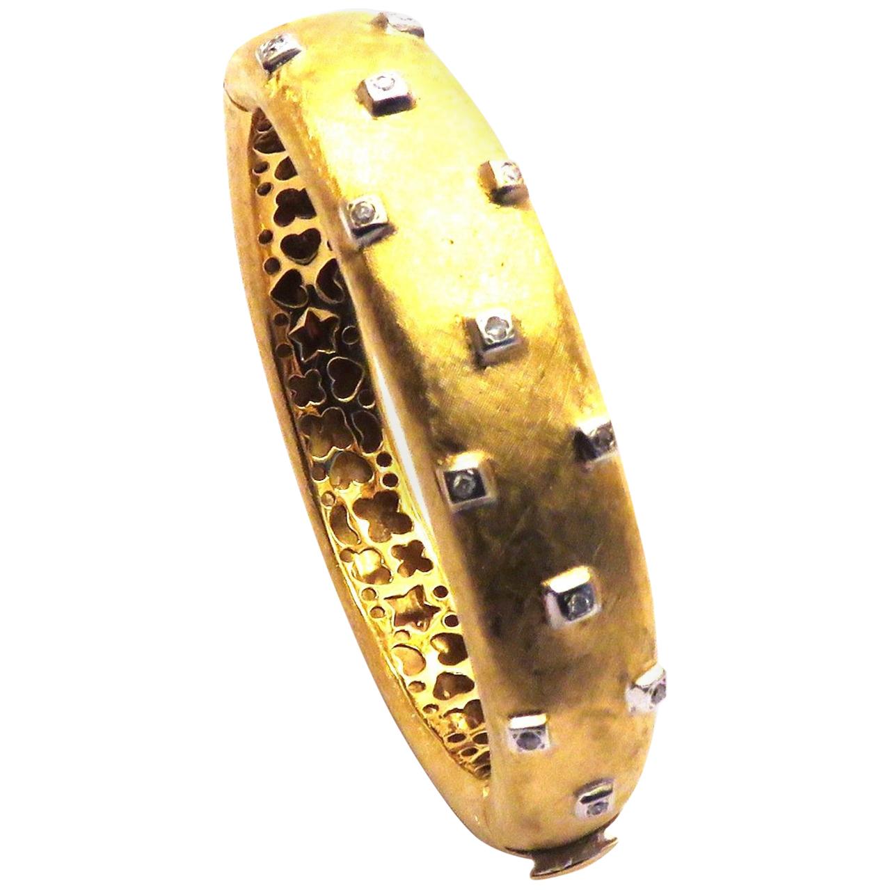Bracelet Diamonds 18 Karat Yellow Gold, 1990s