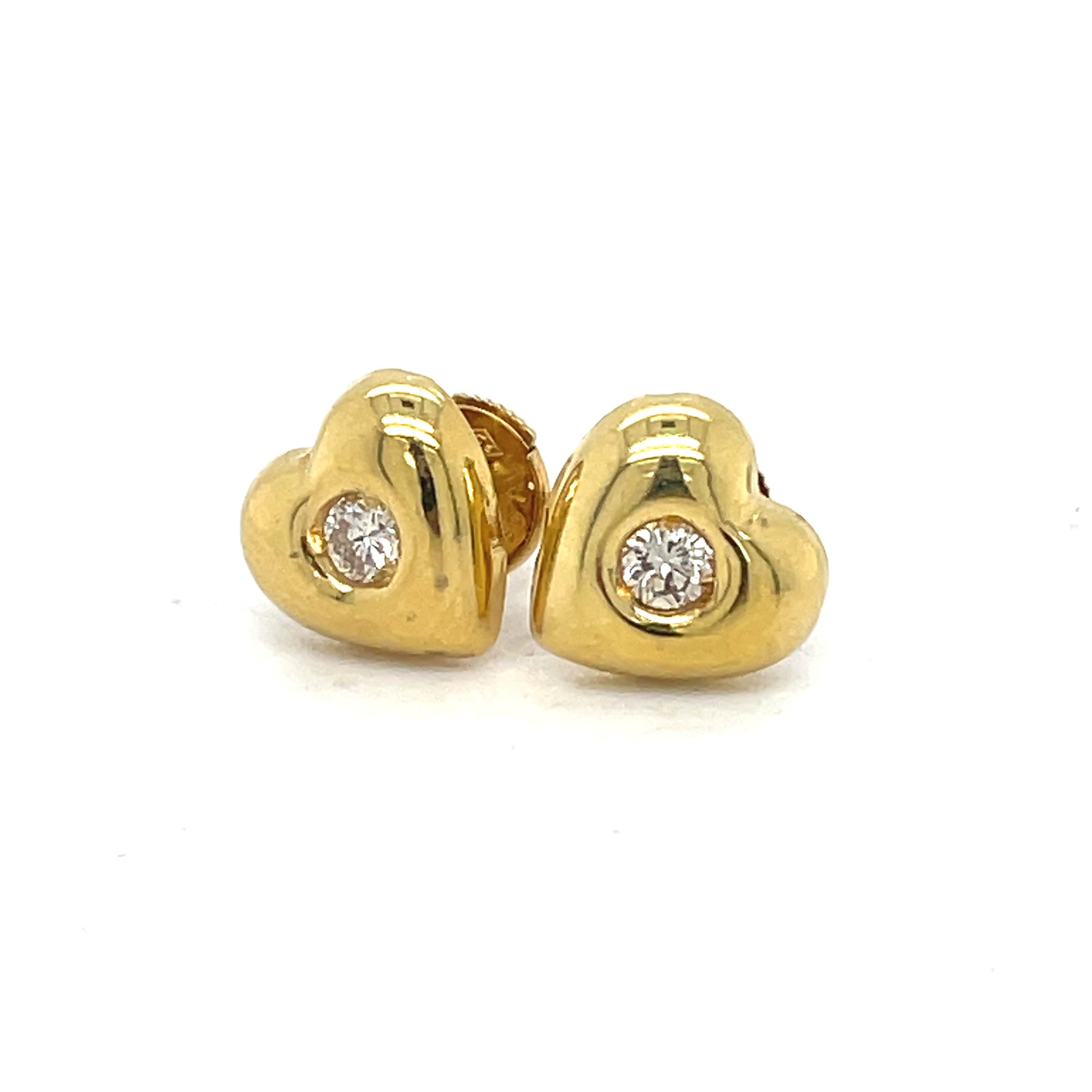 Bracelet & Earrings Heart Jewelry Set, 1.1ct bezel set diamond, 18K Yellow Gold For Sale 12