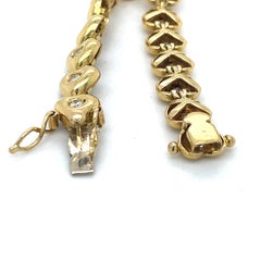 Bracelet & Earrings Heart Jewelry Set, 1.1ct bezel set diamond, 18K Yellow Gold