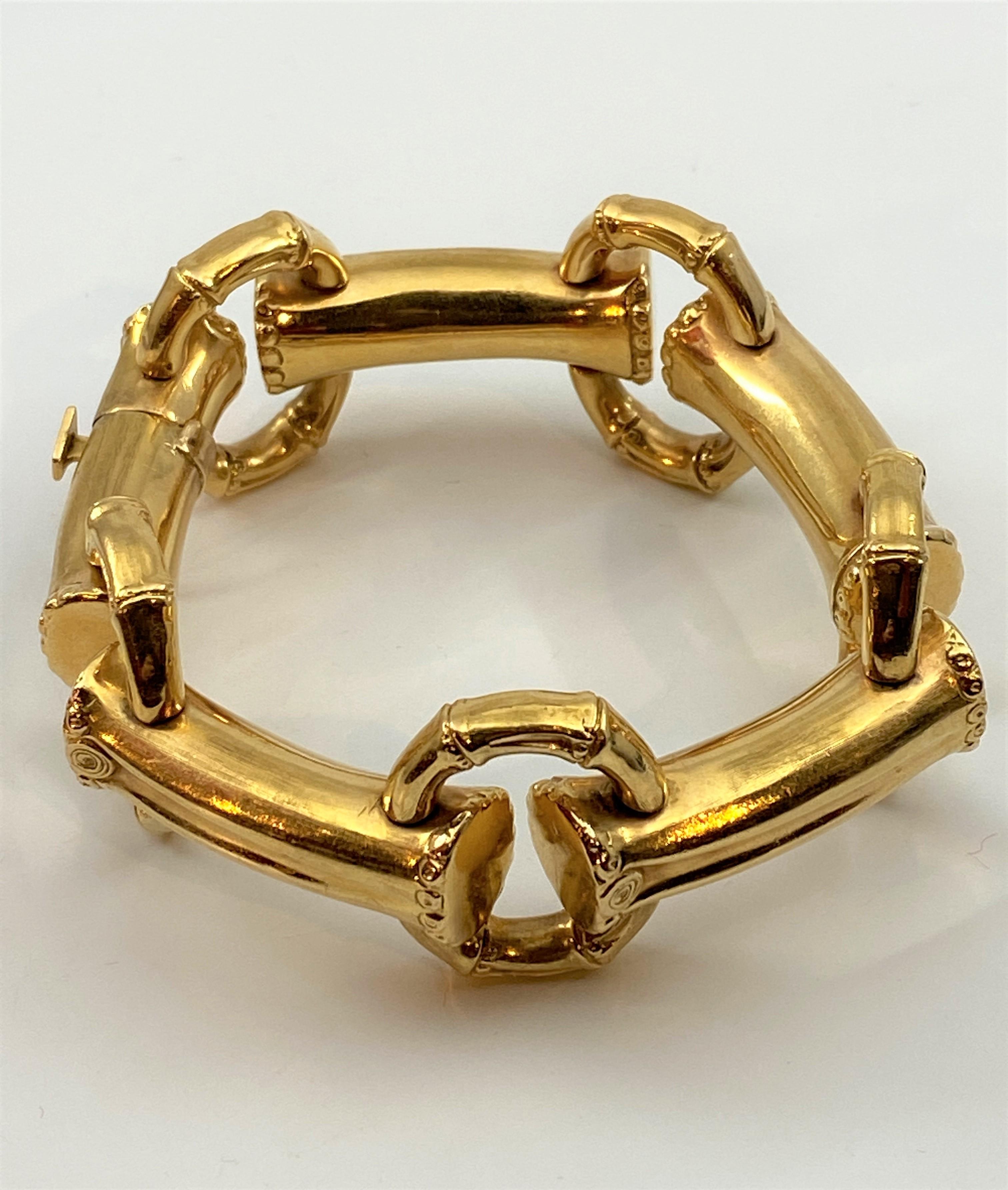 Bracelet En or 18 Carats “Bambou”, Maillons Articulés, Vers 1960 / 1980 For Sale 2