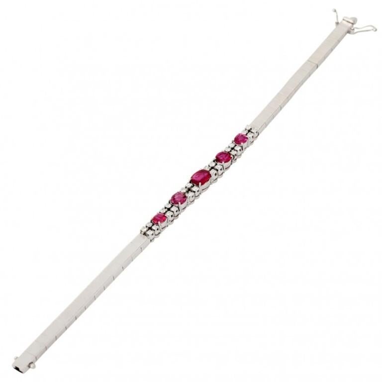 Red Glass Bead, Pink White Flower, Translucent Bead, Murano Bead
