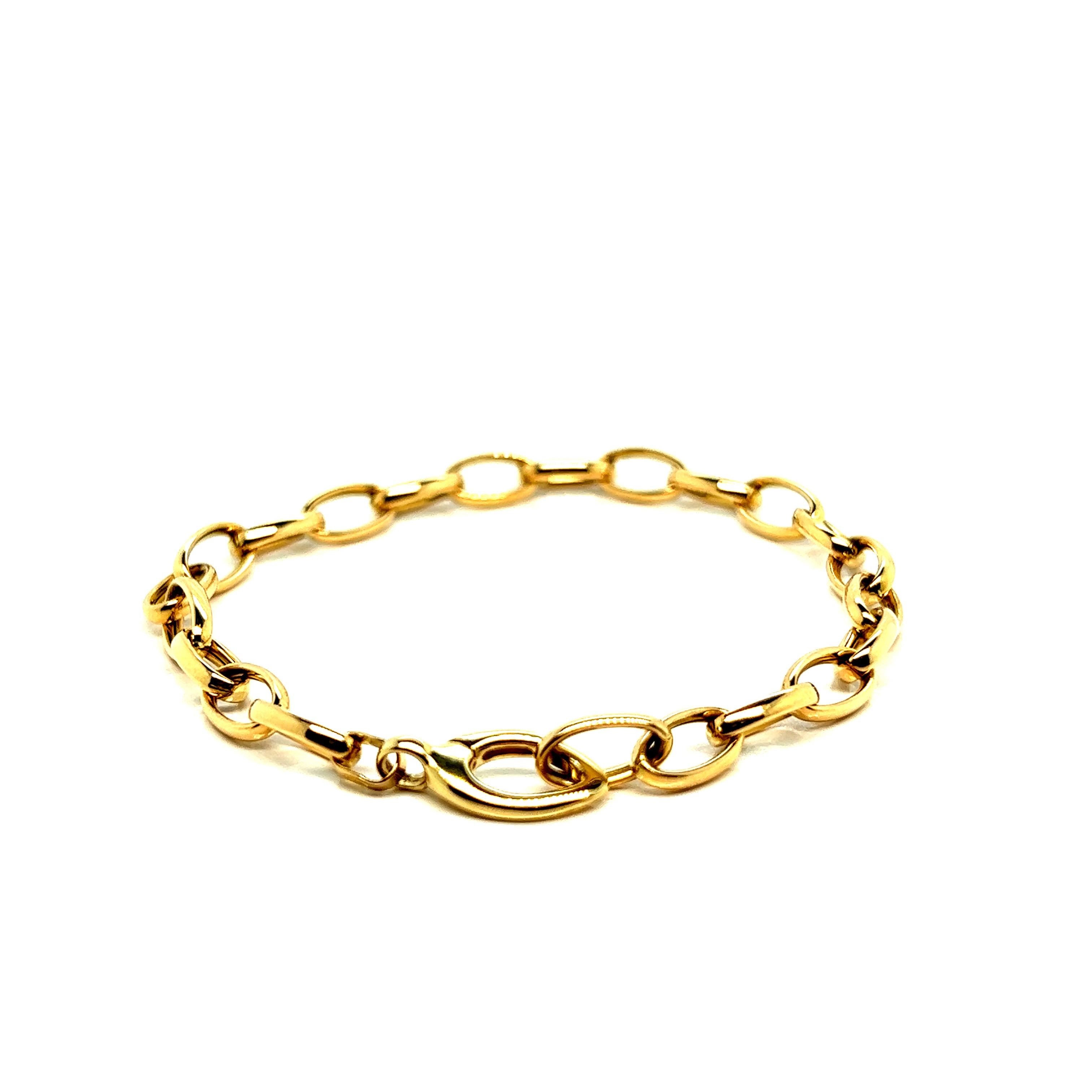 Bracelet français à petits maillons en or jaune 18 carats en vente 1