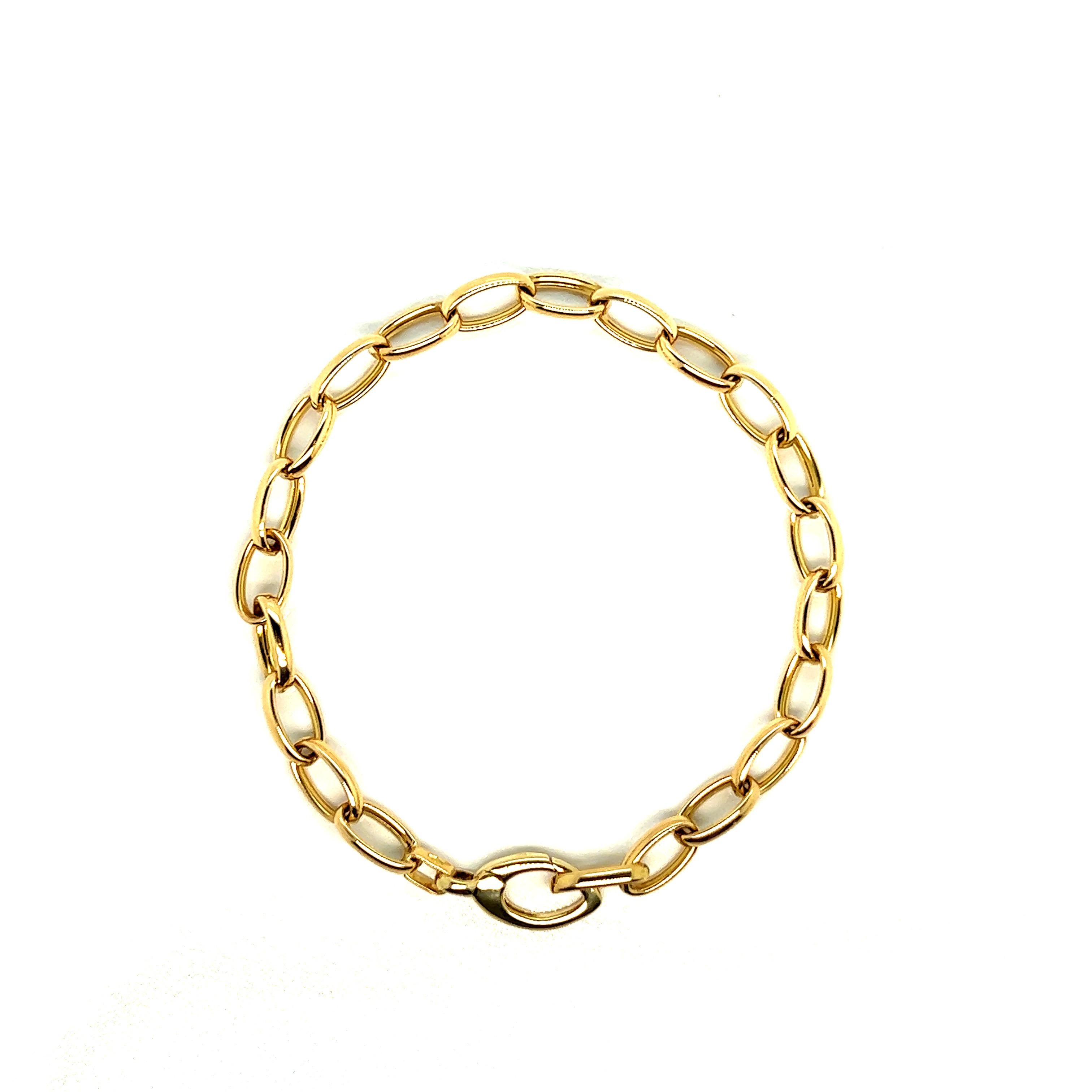 Bracelet français à petits maillons en or jaune 18 carats en vente 2