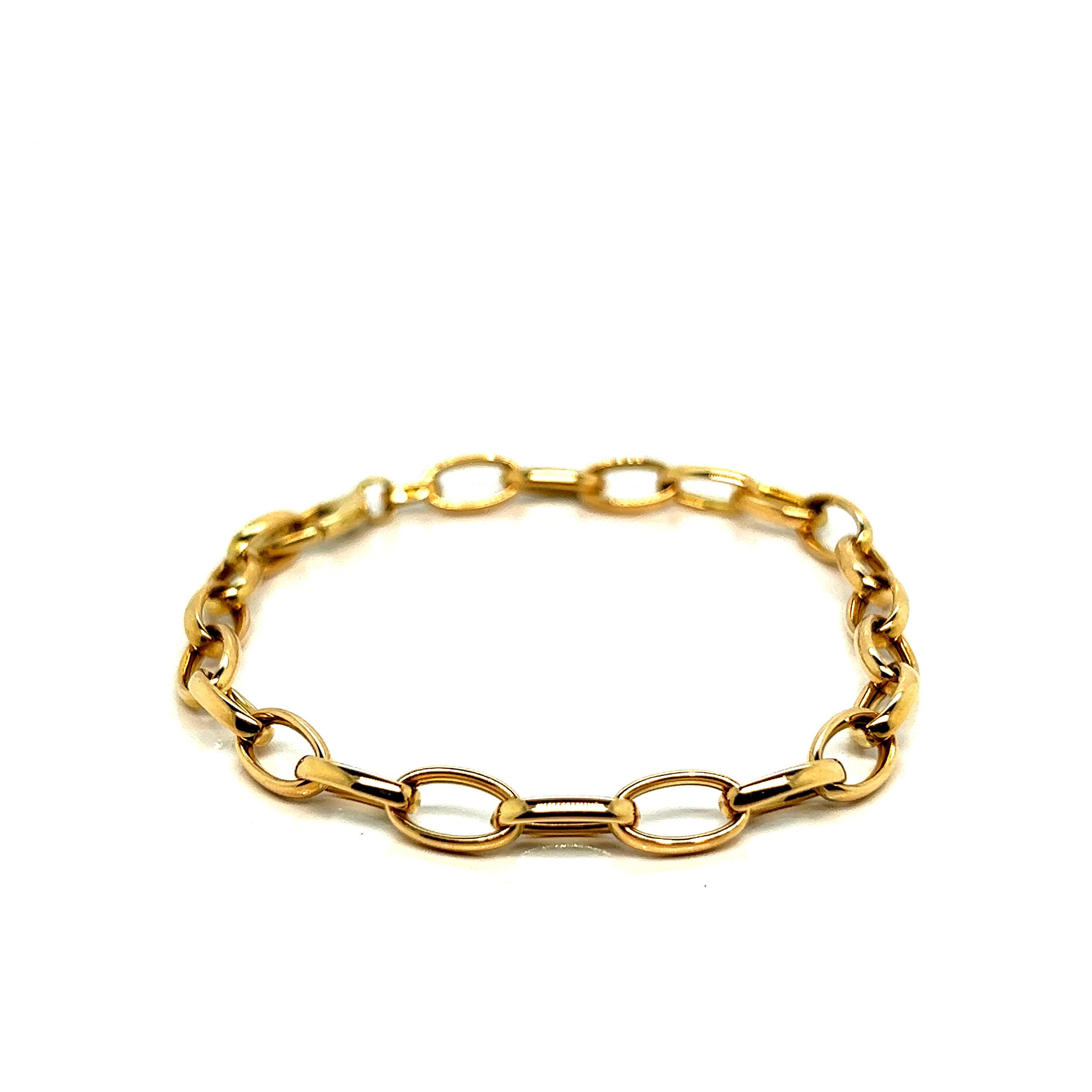 Bracelet français à petits maillons en or jaune 18 carats en vente 3