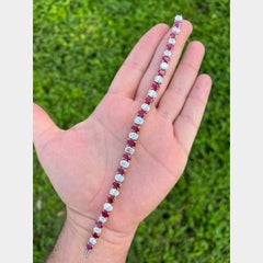 Bracelet-GIA Certified 15.00 Carats Burma Rubies and Diamonds