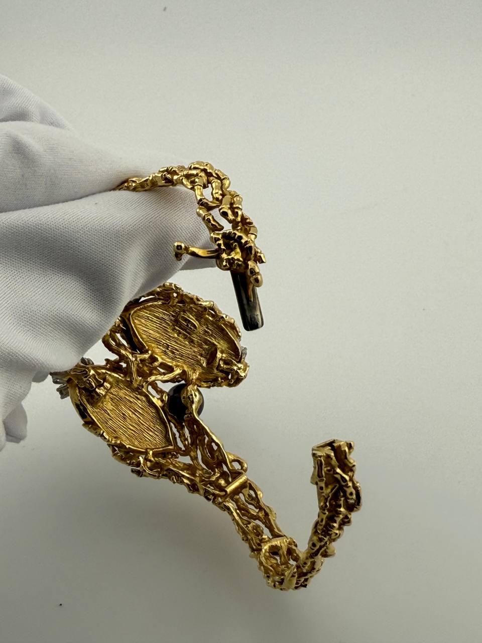 Armband Gilbert Albert Skarabäus-Käfermuschel & Gelbgold & Diamanten im Angebot 6