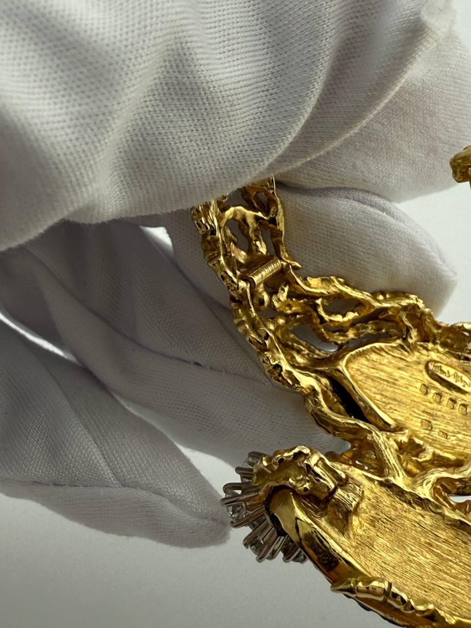 Armband Gilbert Albert Skarabäus-Käfermuschel & Gelbgold & Diamanten im Angebot 8