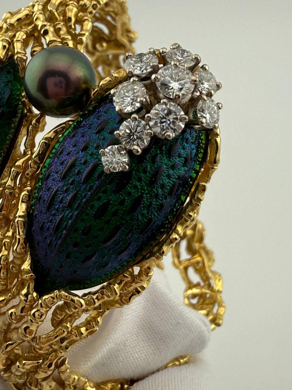 Armband Gilbert Albert Skarabäus-Käfermuschel & Gelbgold & Diamanten im Angebot 9