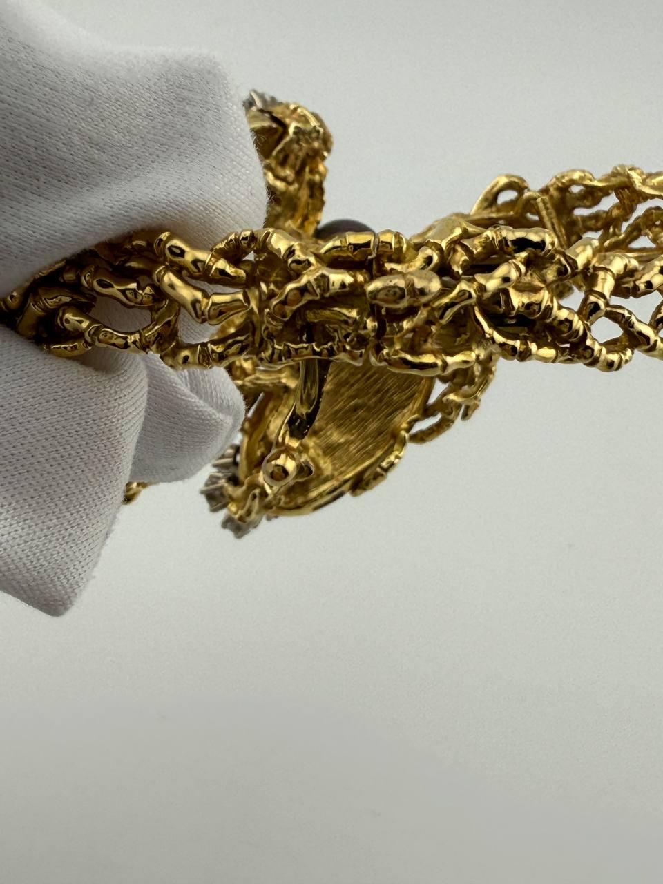 Armband Gilbert Albert Skarabäus-Käfermuschel & Gelbgold & Diamanten im Angebot 5