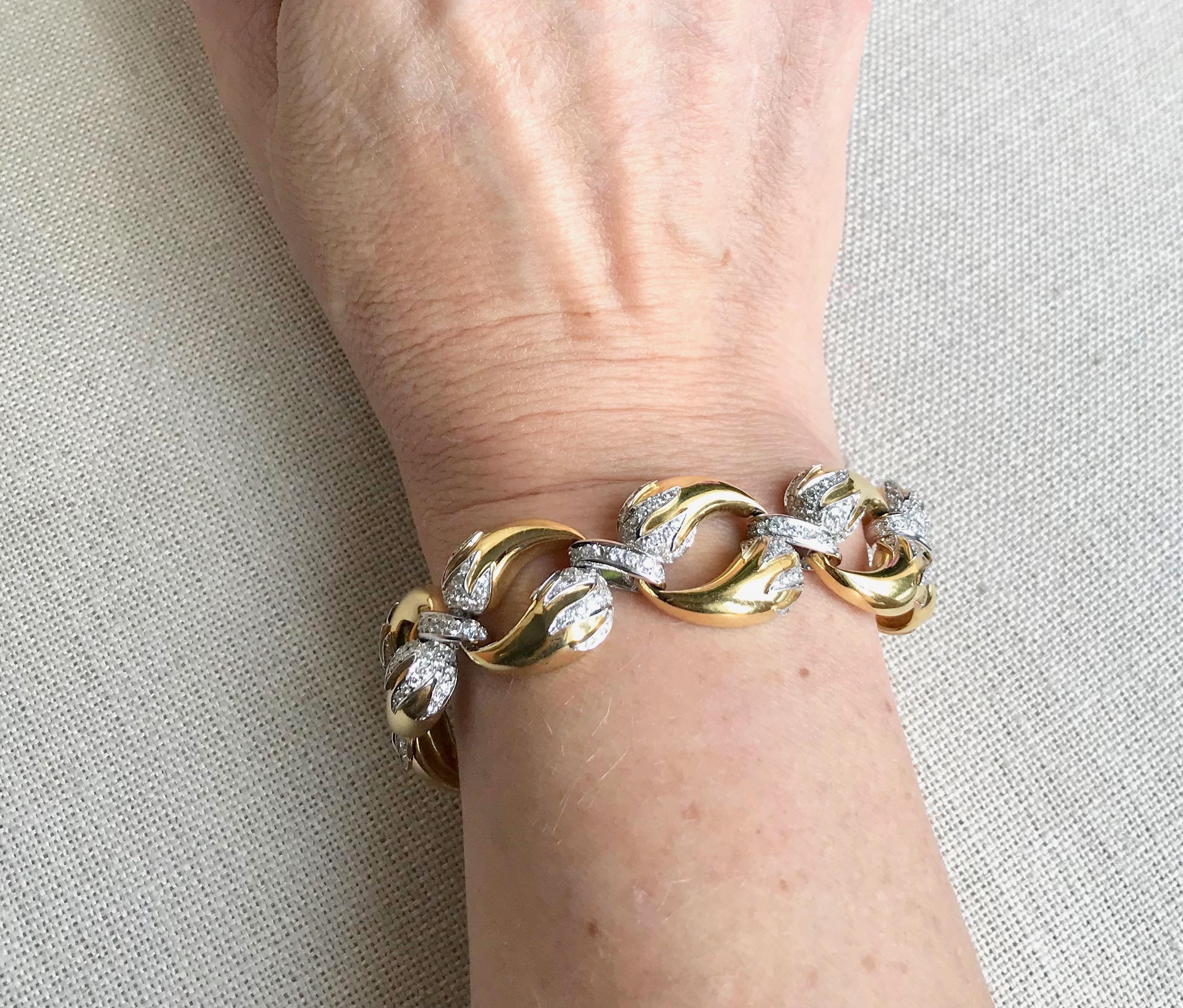 Pulsera Oro y Diamantes circa 1960 Oro 18k en venta 1