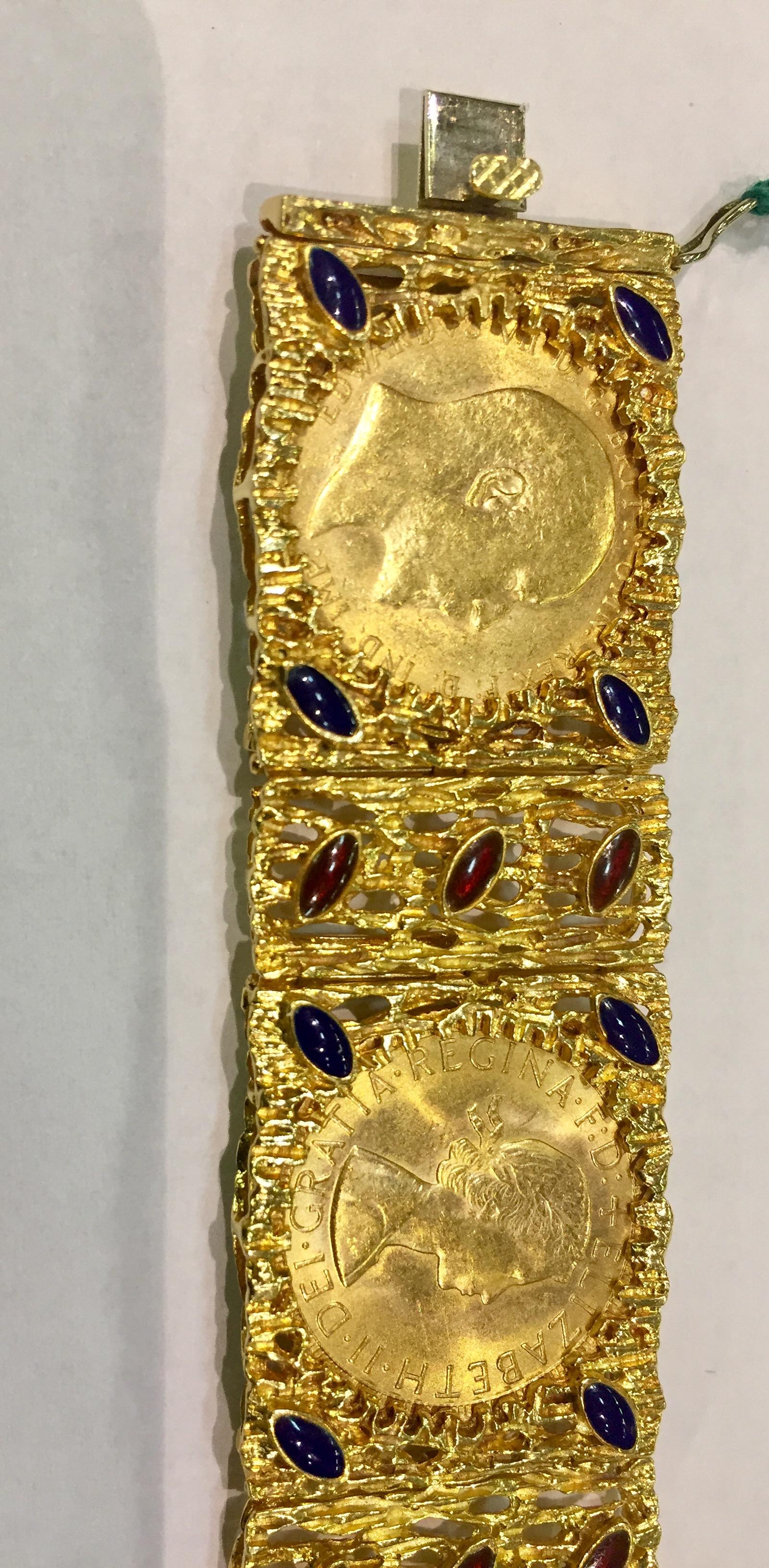 Bracelet Gold and Enamel In Excellent Condition For Sale In Palermo, IT