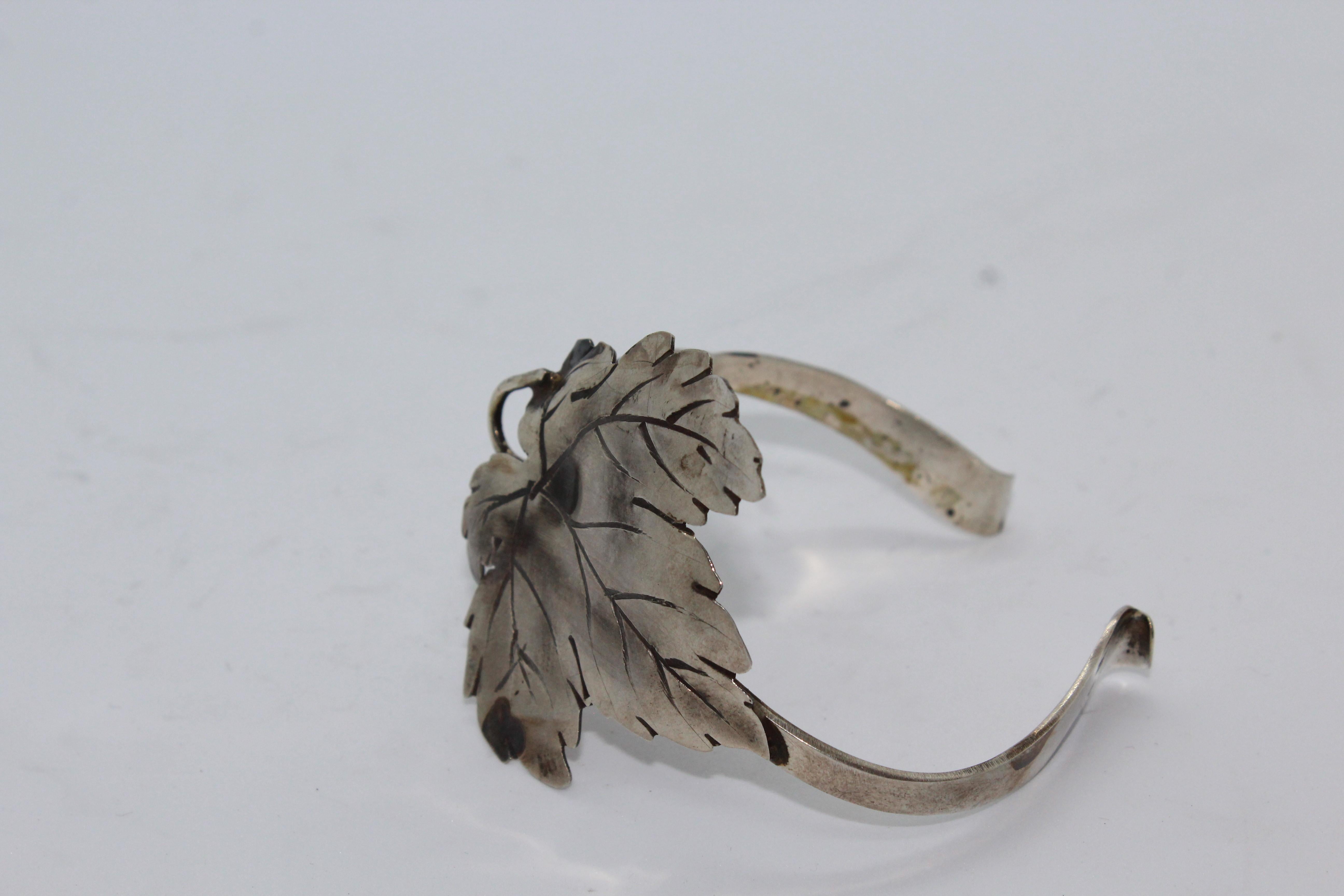 Pulsera, Vid de uva Schiava, Plata de ley, Regalo elegante, Hecho a mano, Italia en venta 1