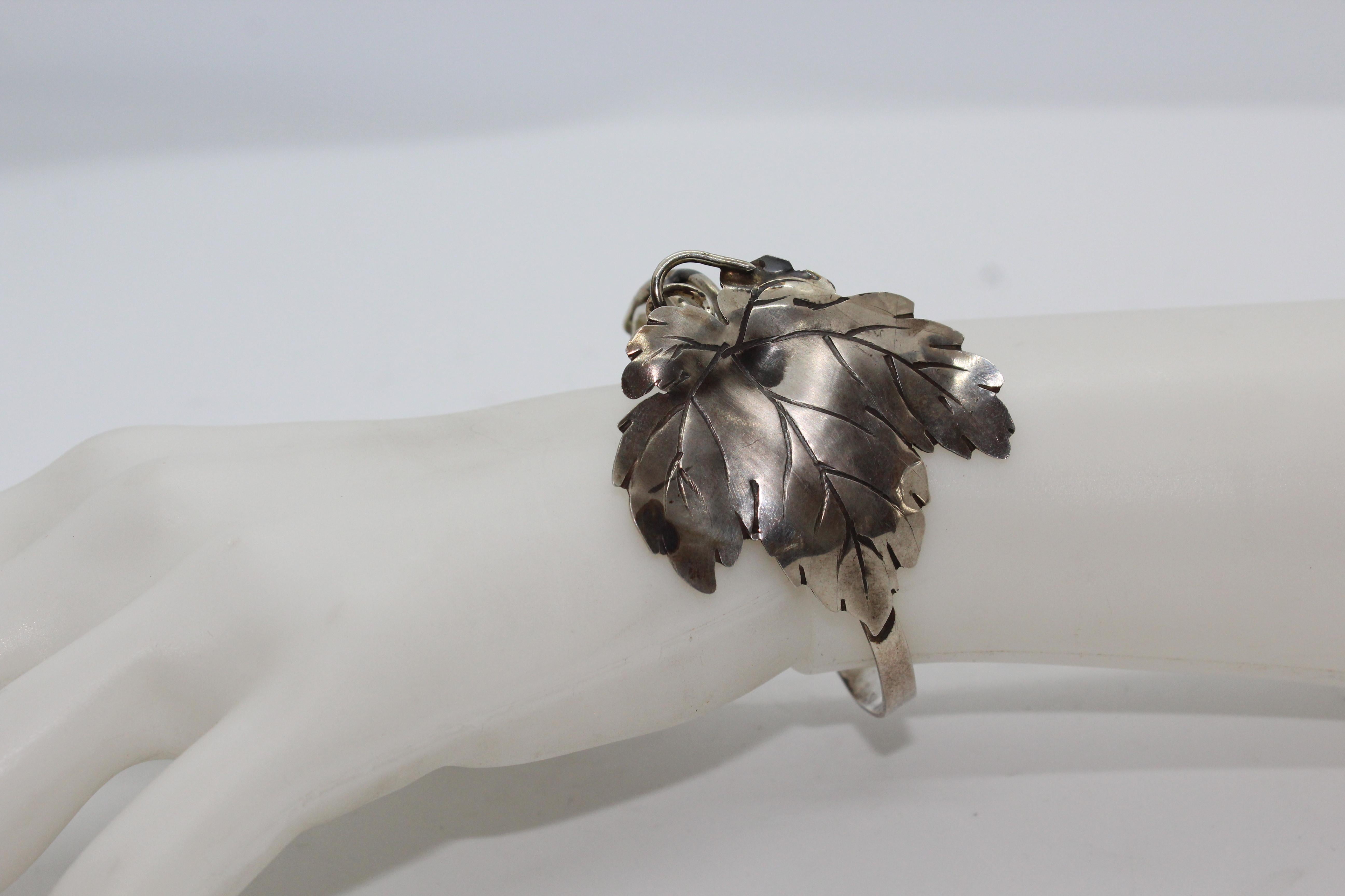 Pulsera, Vid de uva Schiava, Plata de ley, Regalo elegante, Hecho a mano, Italia en venta 2