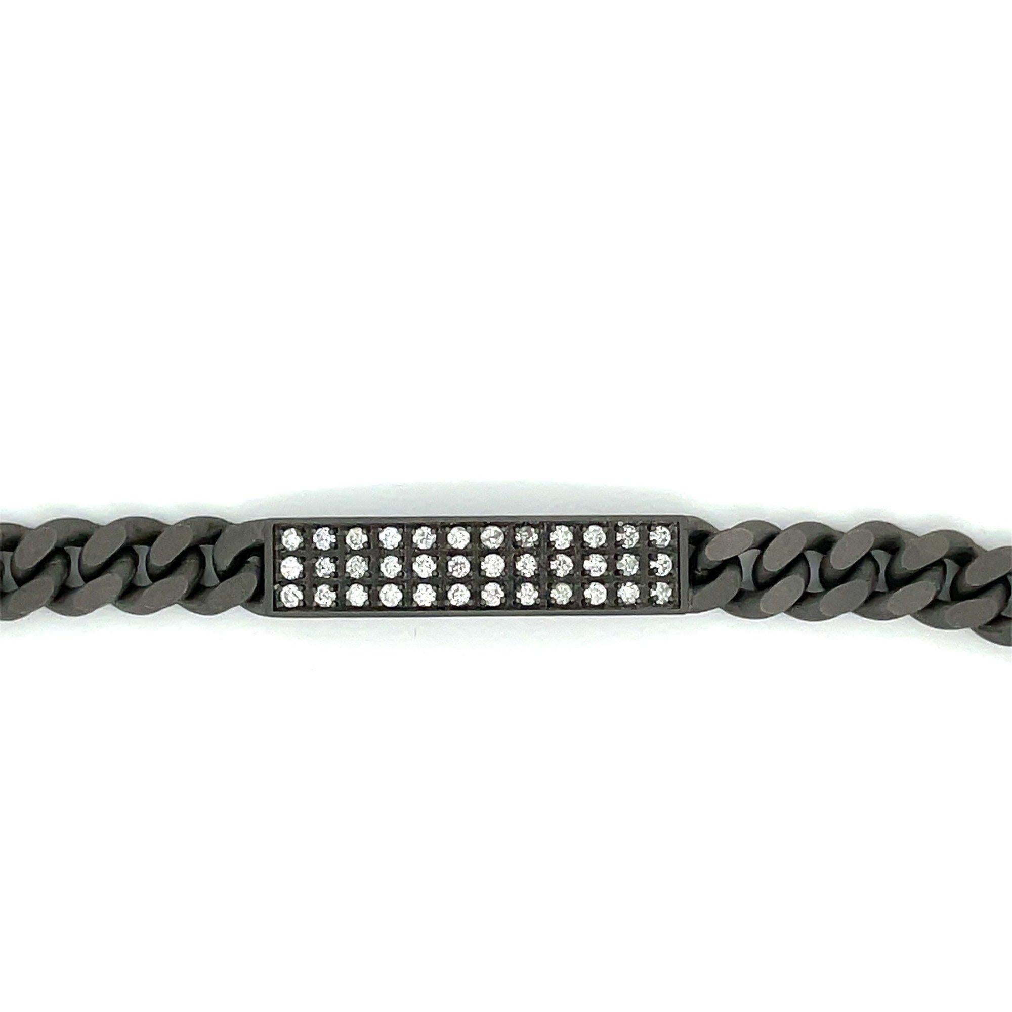 Taglio rotondo Bracciale groumette in titanio in vendita